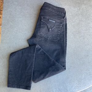 Womens HUDSON Collin Skinny Jeans Black Denim size 28